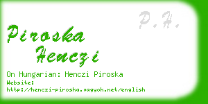 piroska henczi business card